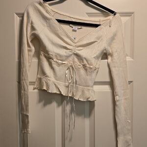 Women's Cream Long Sleeve Top